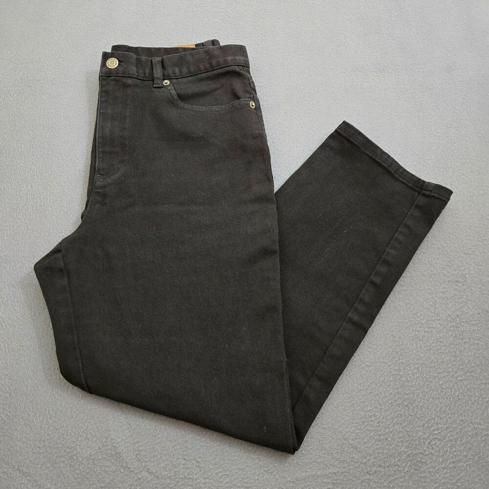 Lauren Jeans Co. Ralph Lauren Women 14P Black High Rise Straight Leg Jeans